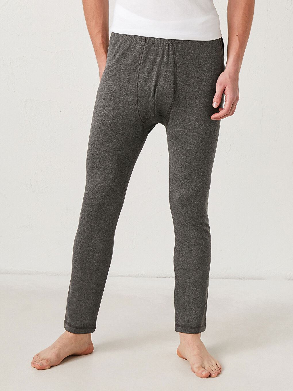 Antrasit Standart Kalıp Termal Pijama Alt-1