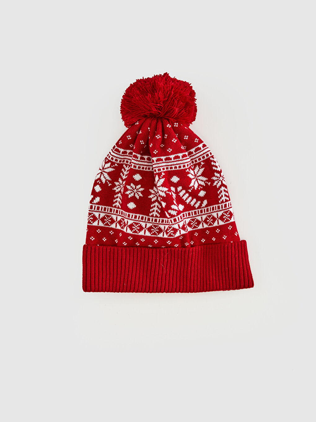 Weihnachtlich Bedruckte Strickmütze-2