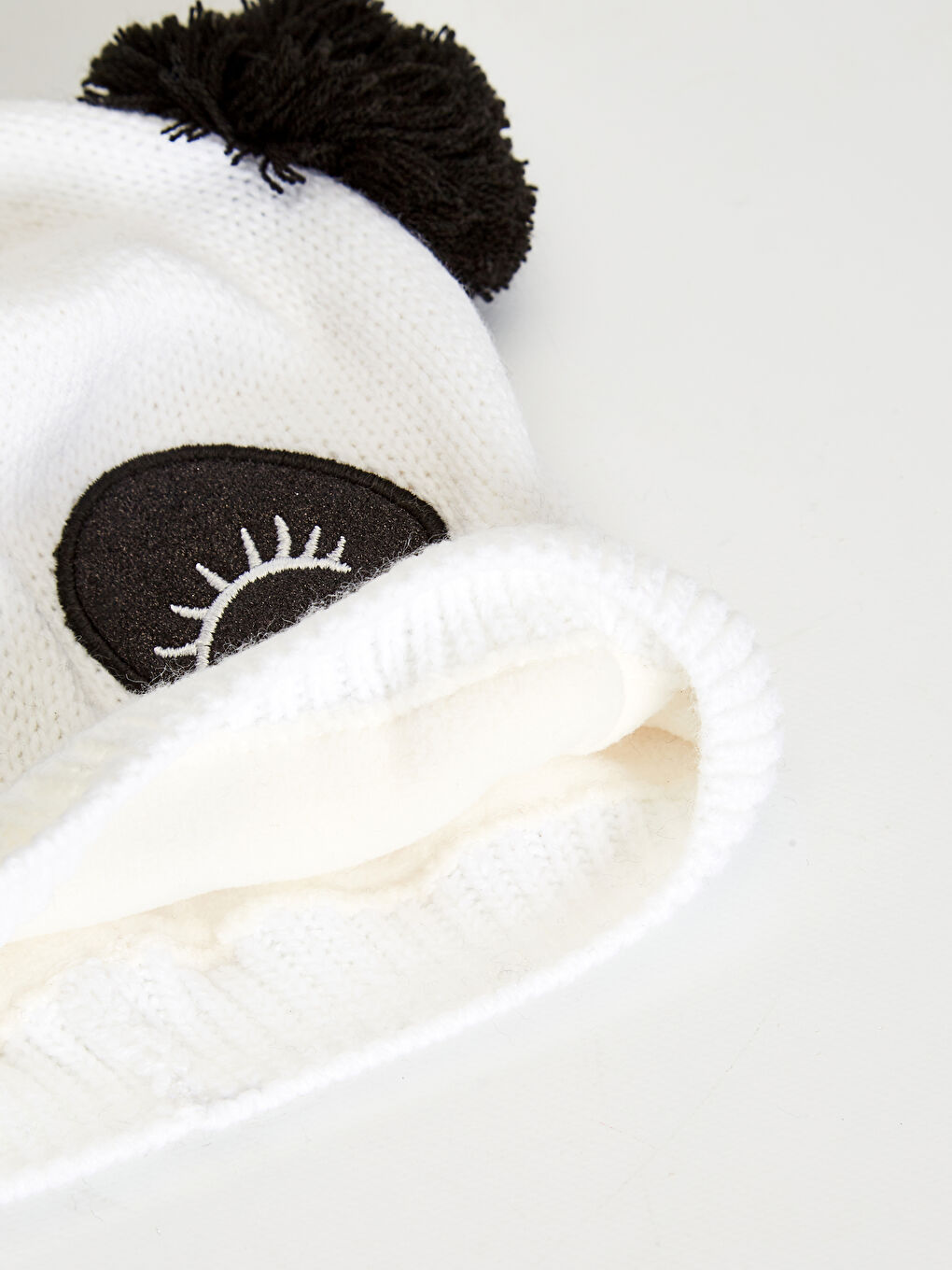 Fille Panda Écharpe et Bonnet en Tricot Brodé-2