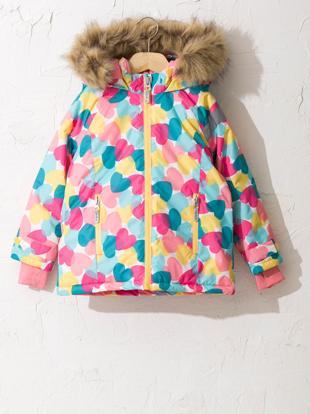 Pembe Kız Çocuk Kayak Montu