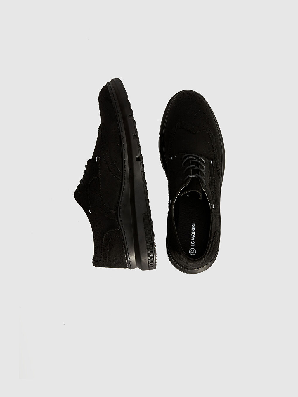 Siyah Erkek Klasik Brogue Ayakkabı-2