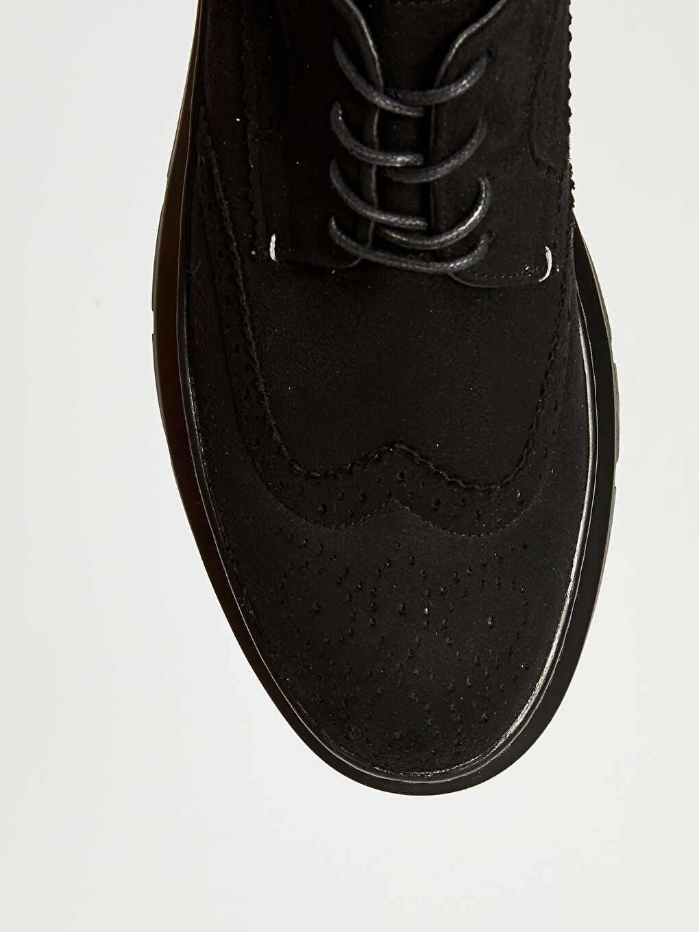 Siyah Erkek Klasik Brogue Ayakkabı-5