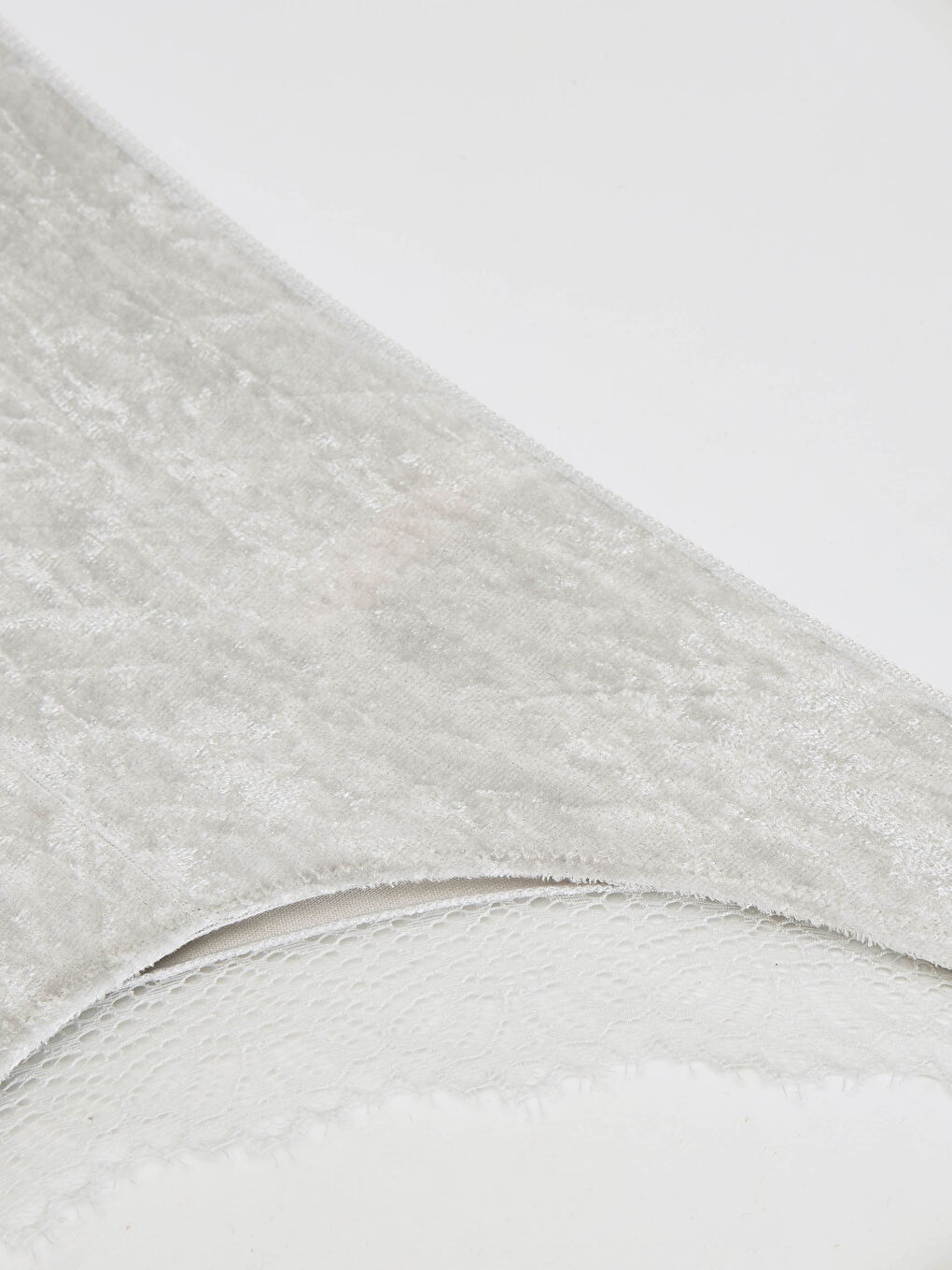 Lace Detailed Velvet Brazilian Briefs-2