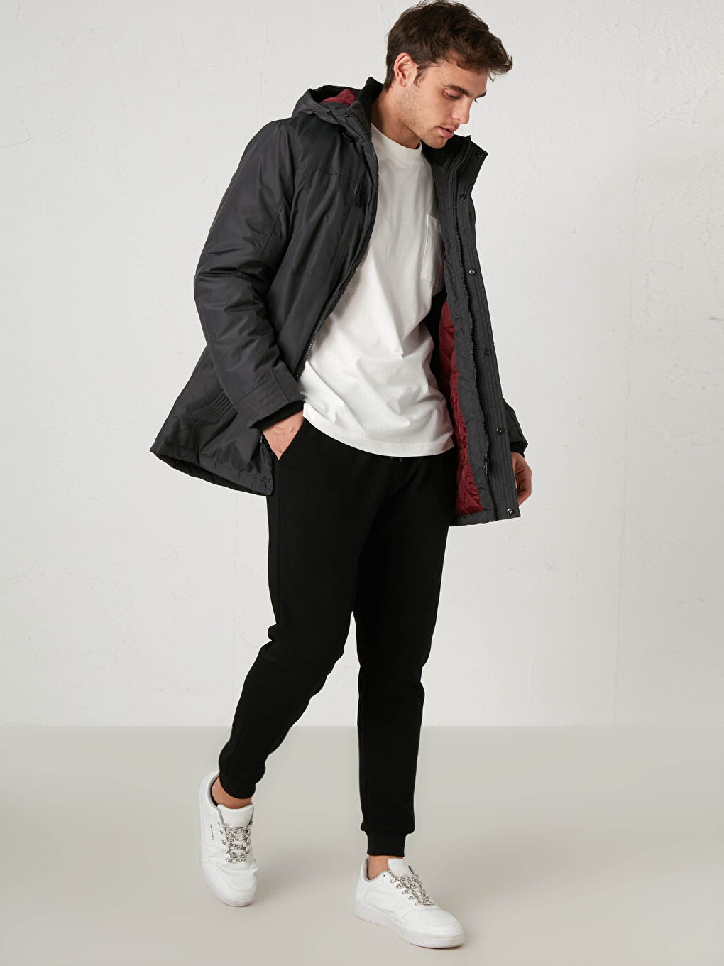 Parka épaisse à capuche col montant coupe confortable -3