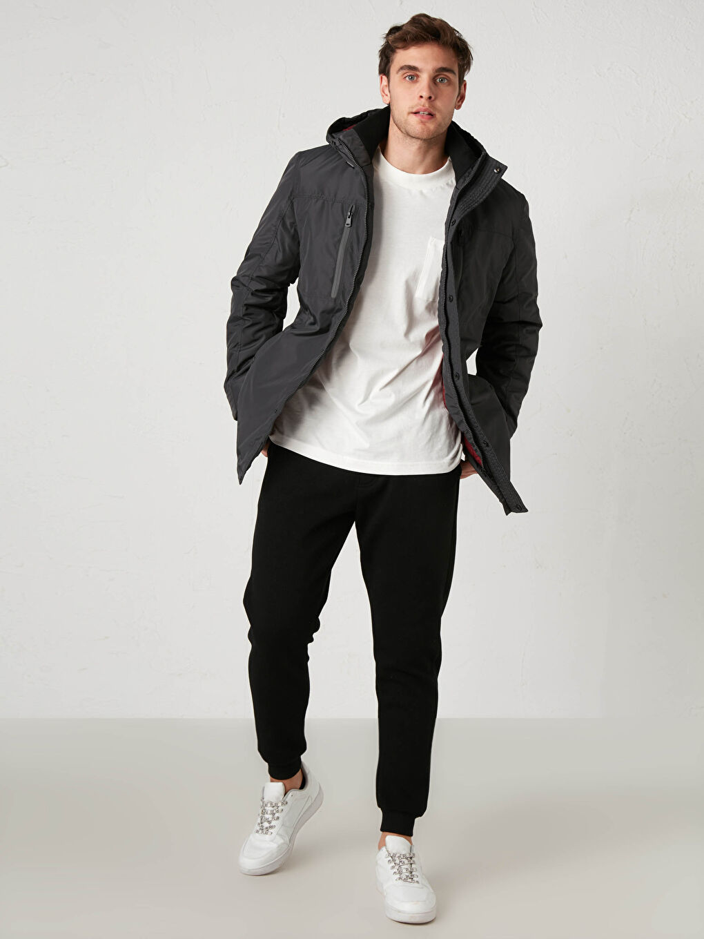 Parka épaisse à capuche col montant coupe confortable -4