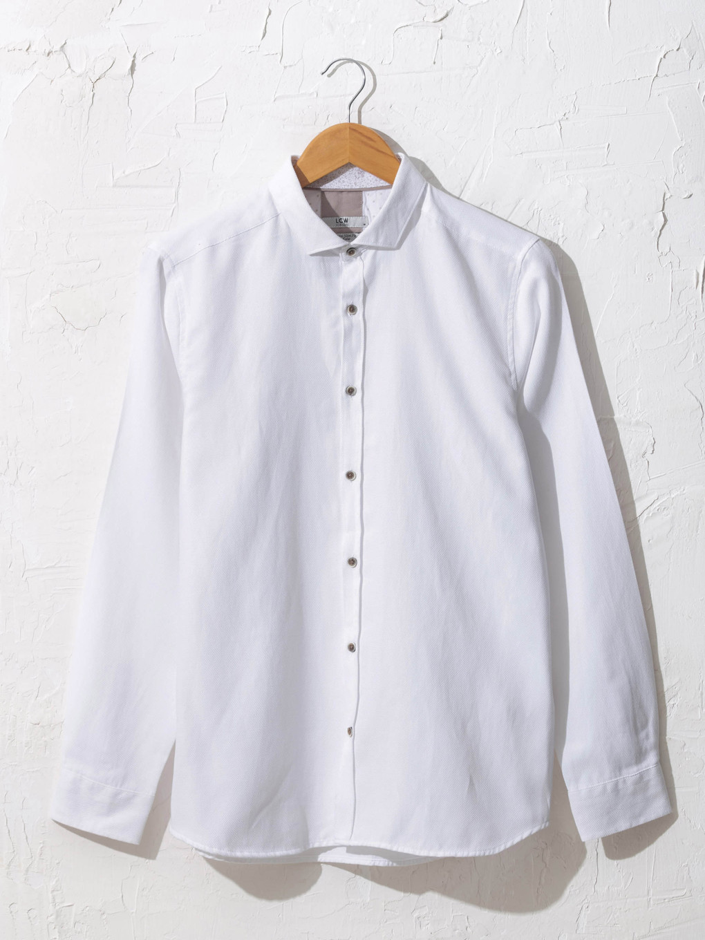 Beyaz Slim Fit Uzun Kollu Gömlek
