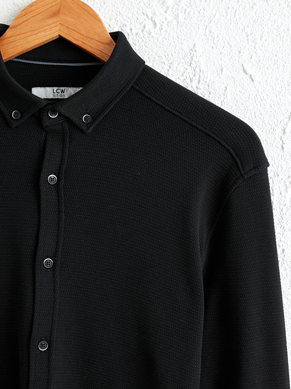 Siyah Slim Fit Uzun Kollu Gömlek-2