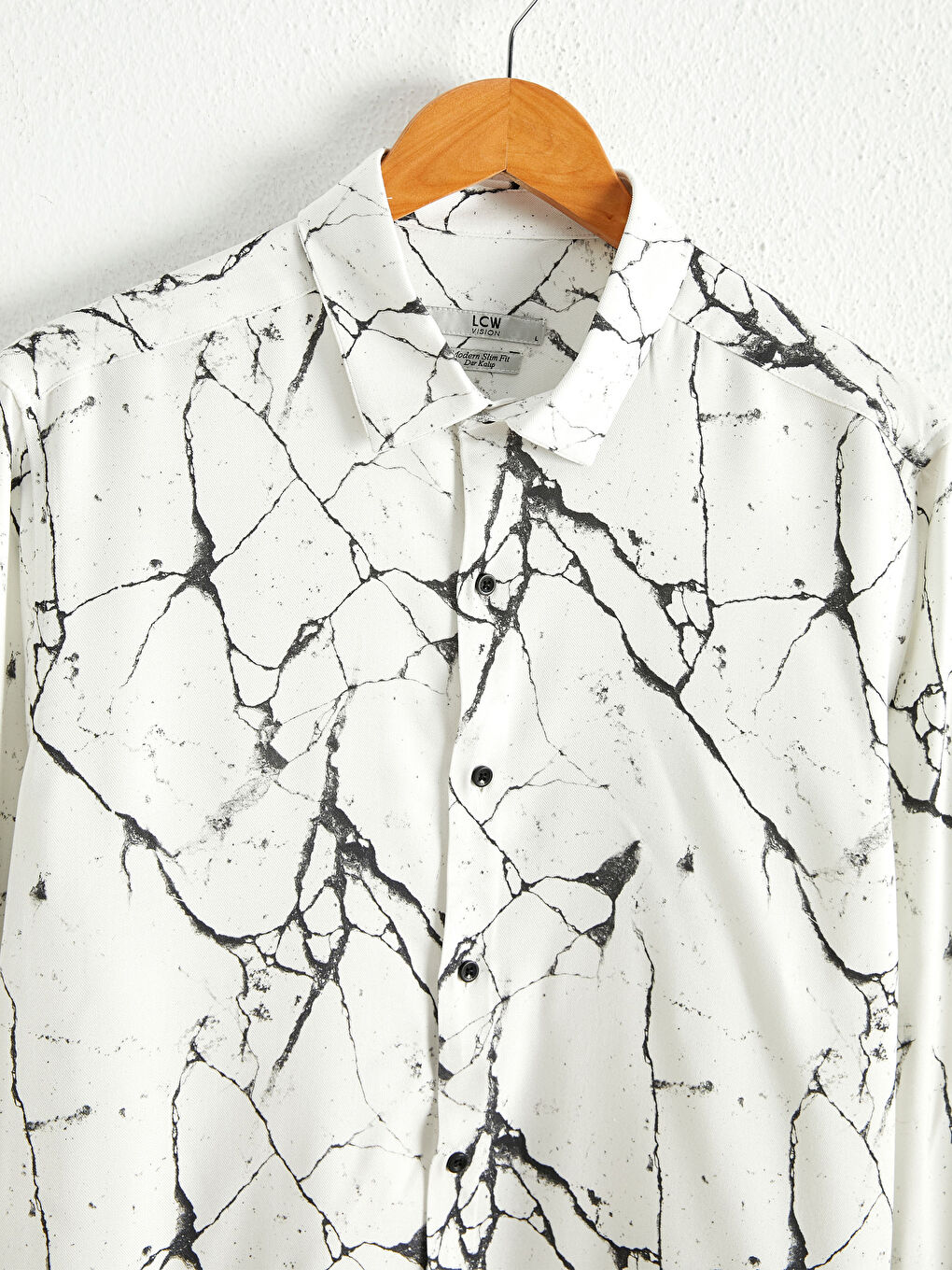 Slim Fit Long Sleeve Viscose Shirt-2