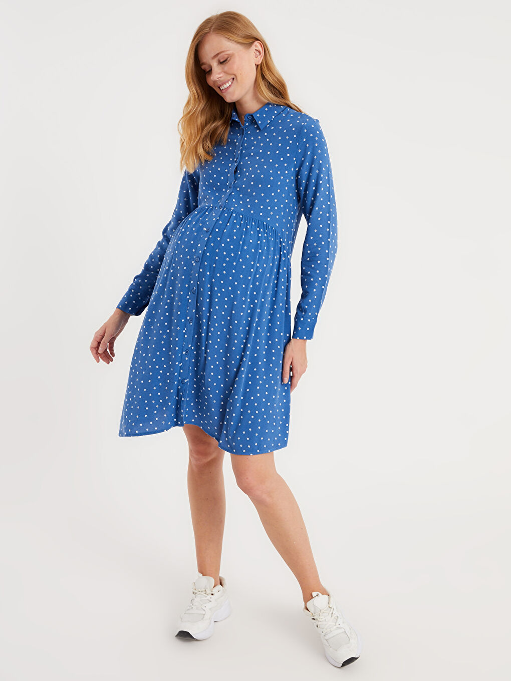 LCWAIKIKI Maternity Gemustertes Viskose Umstandskleid -0WH407Z8-LQQ