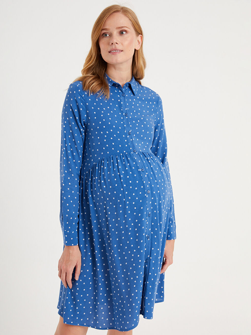 LCWAIKIKI Maternity Gemustertes Viskose Umstandskleid -0WH407Z8-LQQ