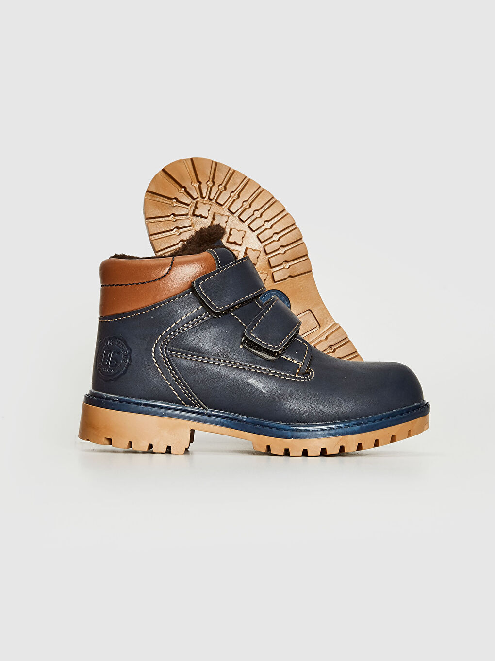 Lacivert Erkek Çocuk Kürk Astarlı Cırt Cırtlı Bot-3