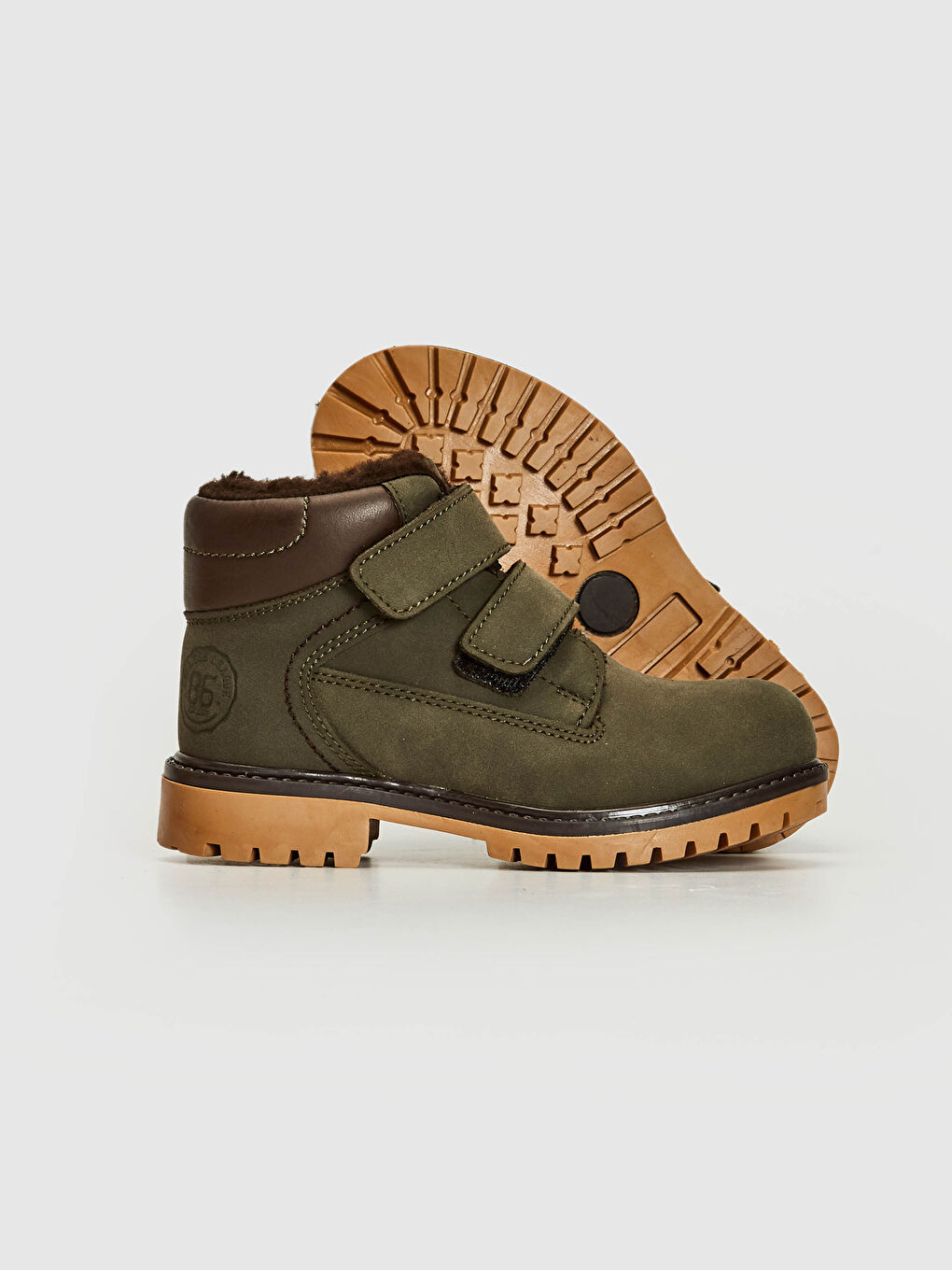 Haki Erkek Çocuk Kürk Astarlı Cırt Cırtlı Bot-3
