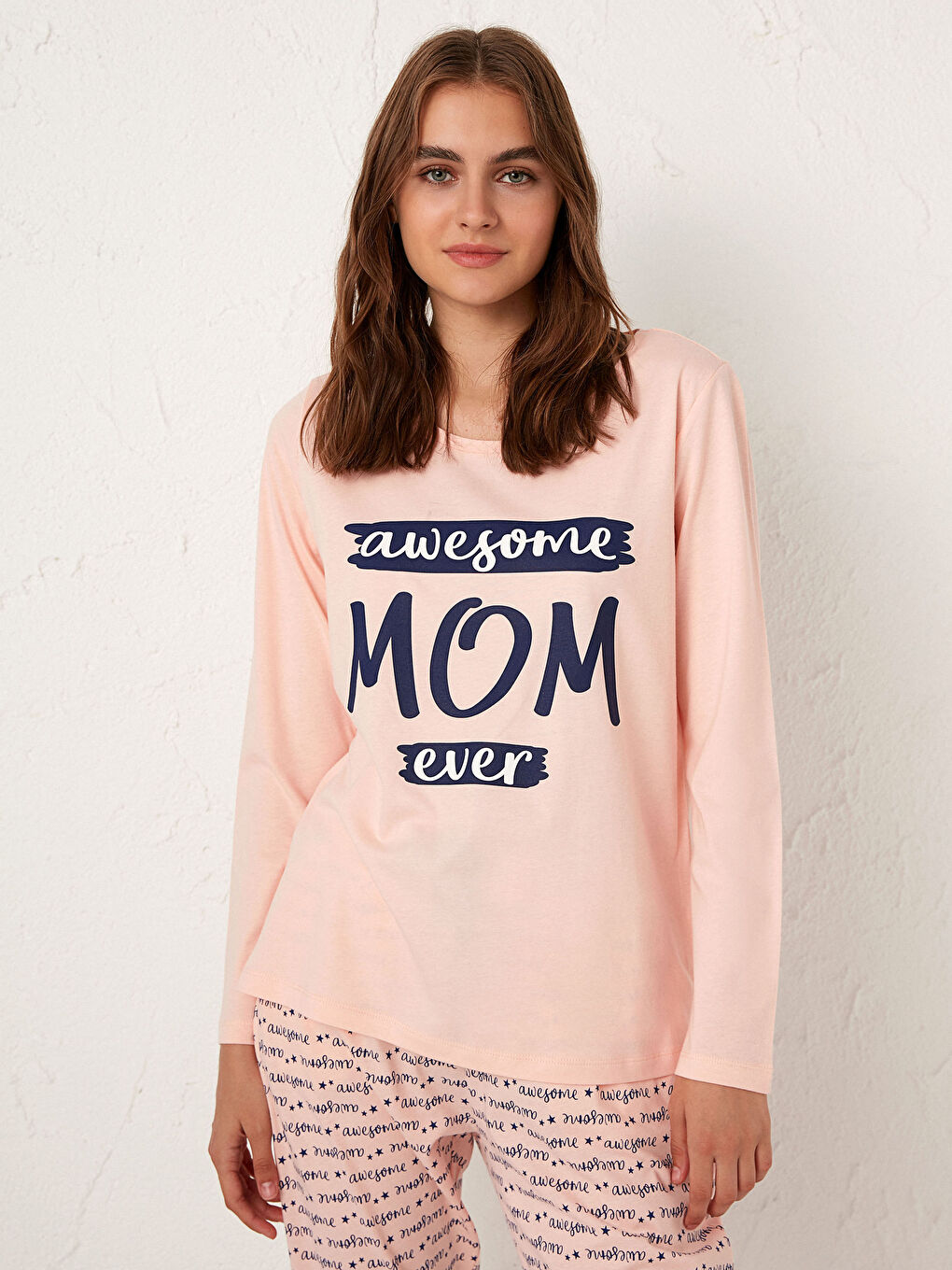 Семейная коллекция стандартного стиля хлопковый пижамный комплект-2