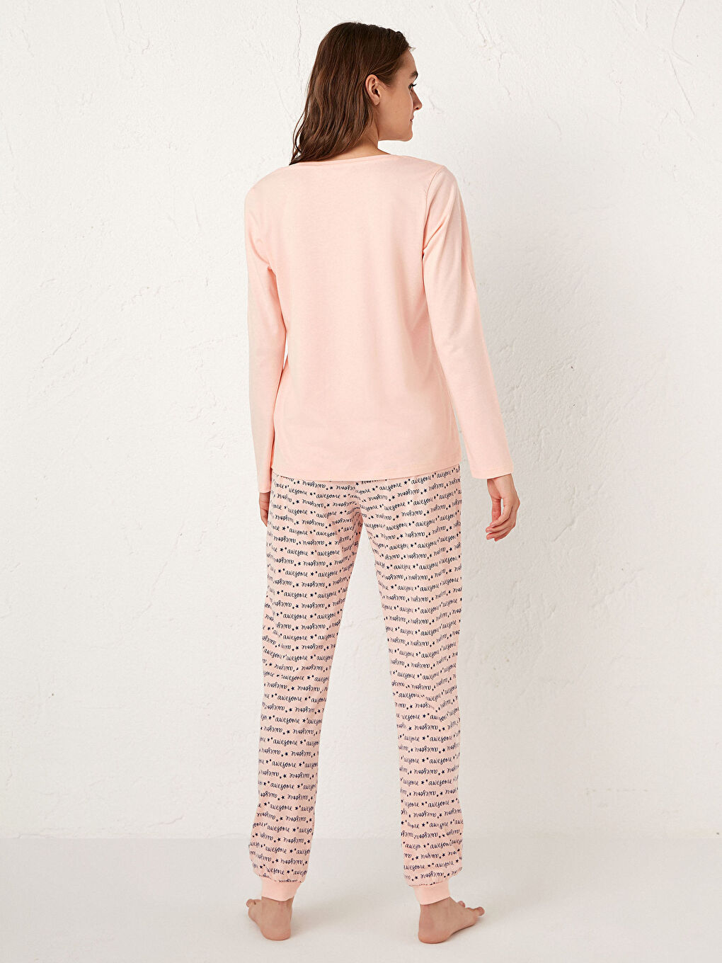 Семейная коллекция стандартного стиля хлопковый пижамный комплект-4