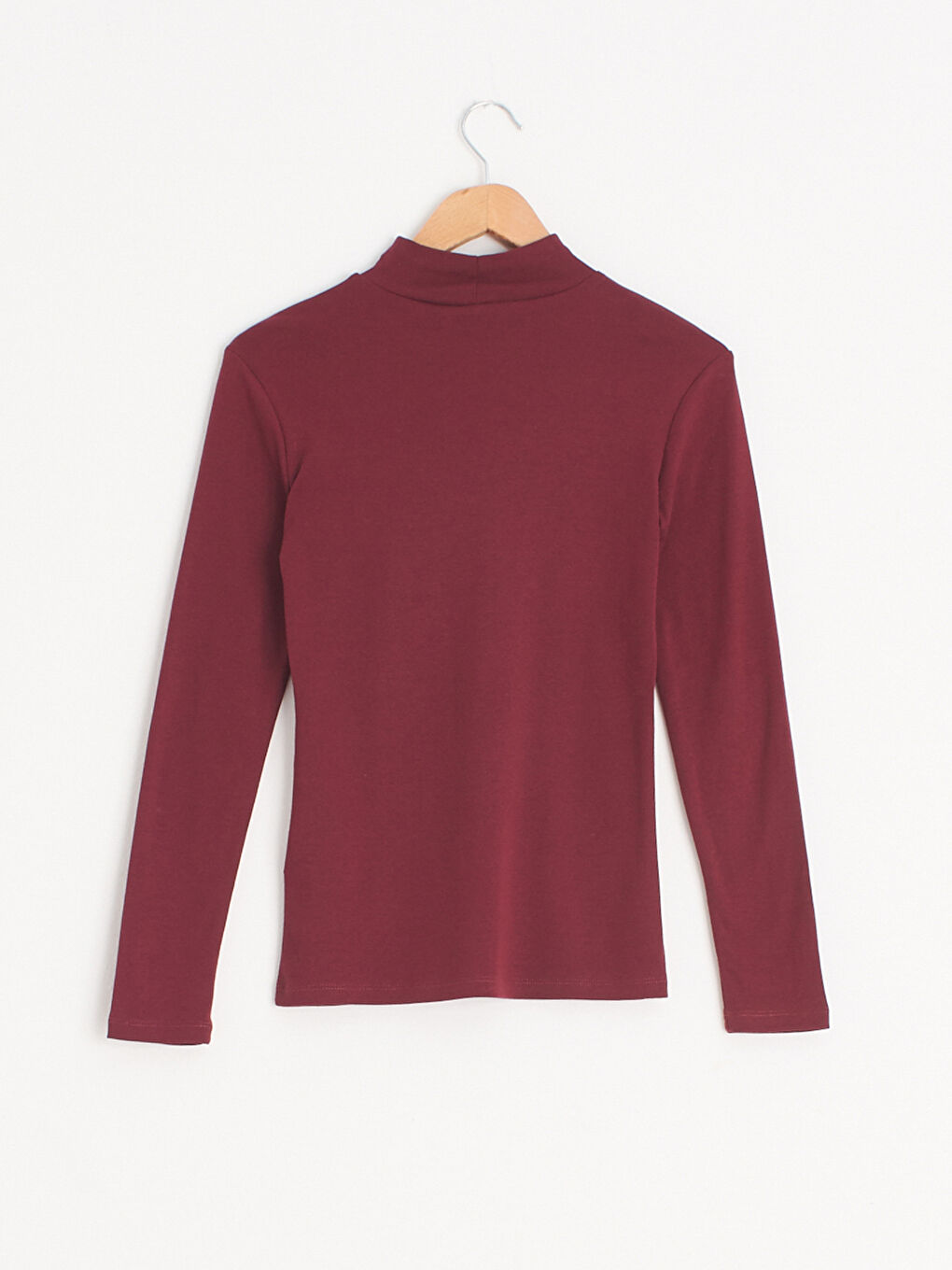 Футболка Женская Хлопковая Прямая С Длинным Рукавом И Воротником-стойкой-1