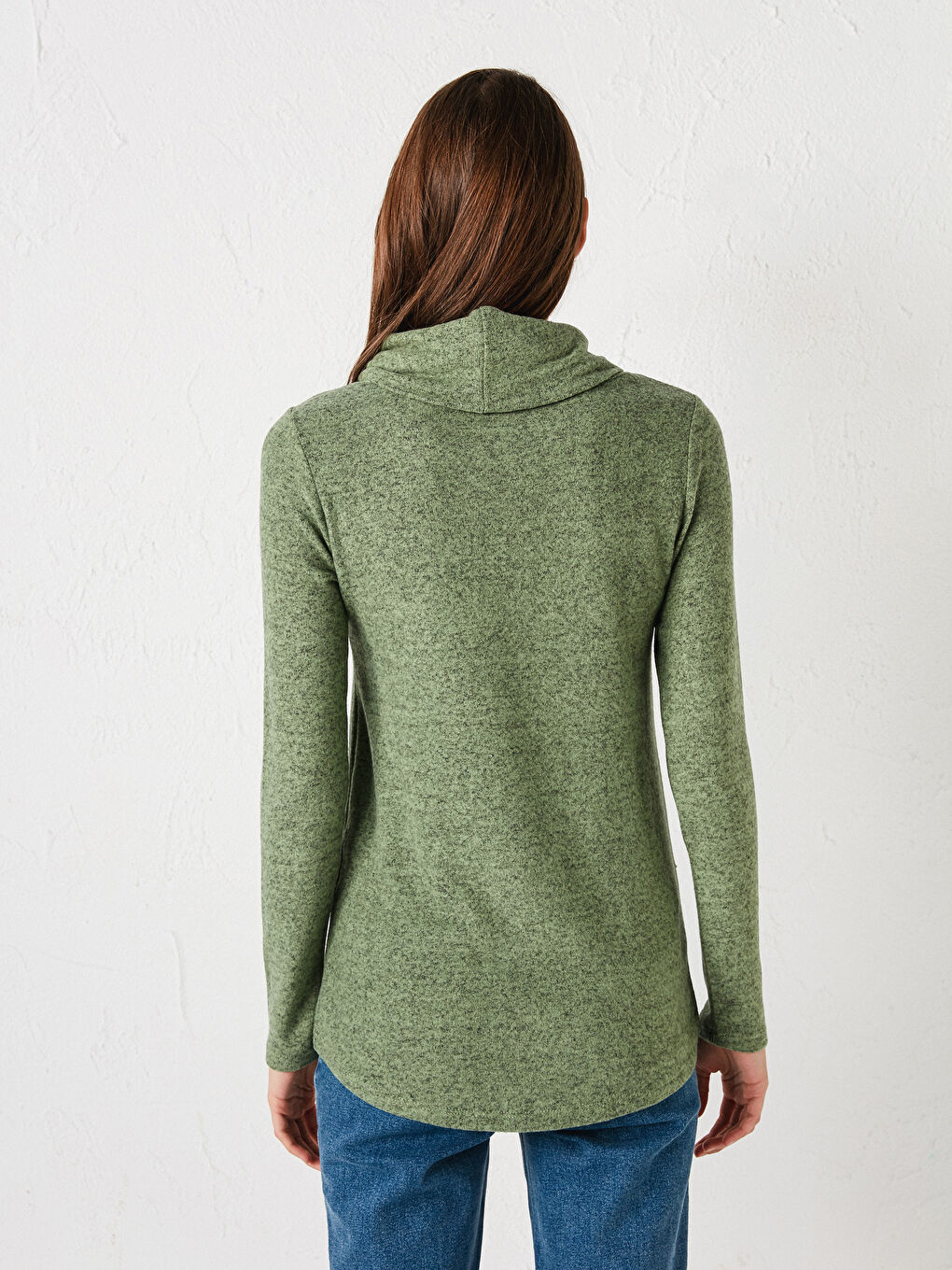 Self-Patterned and Mock Turtleneck Jumper-4
