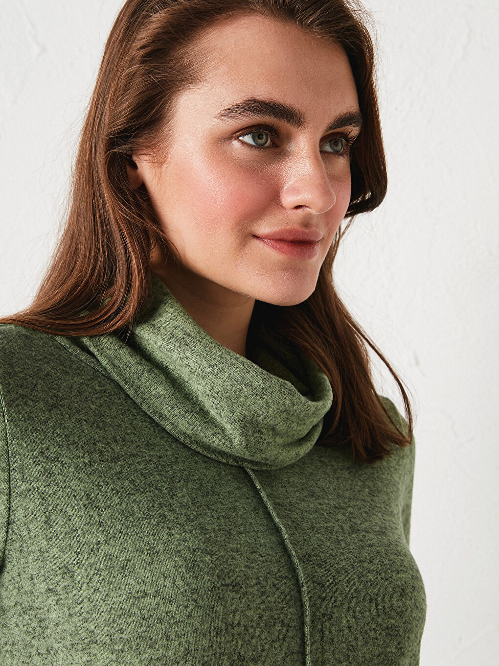 Self-Patterned and Mock Turtleneck Jumper-2