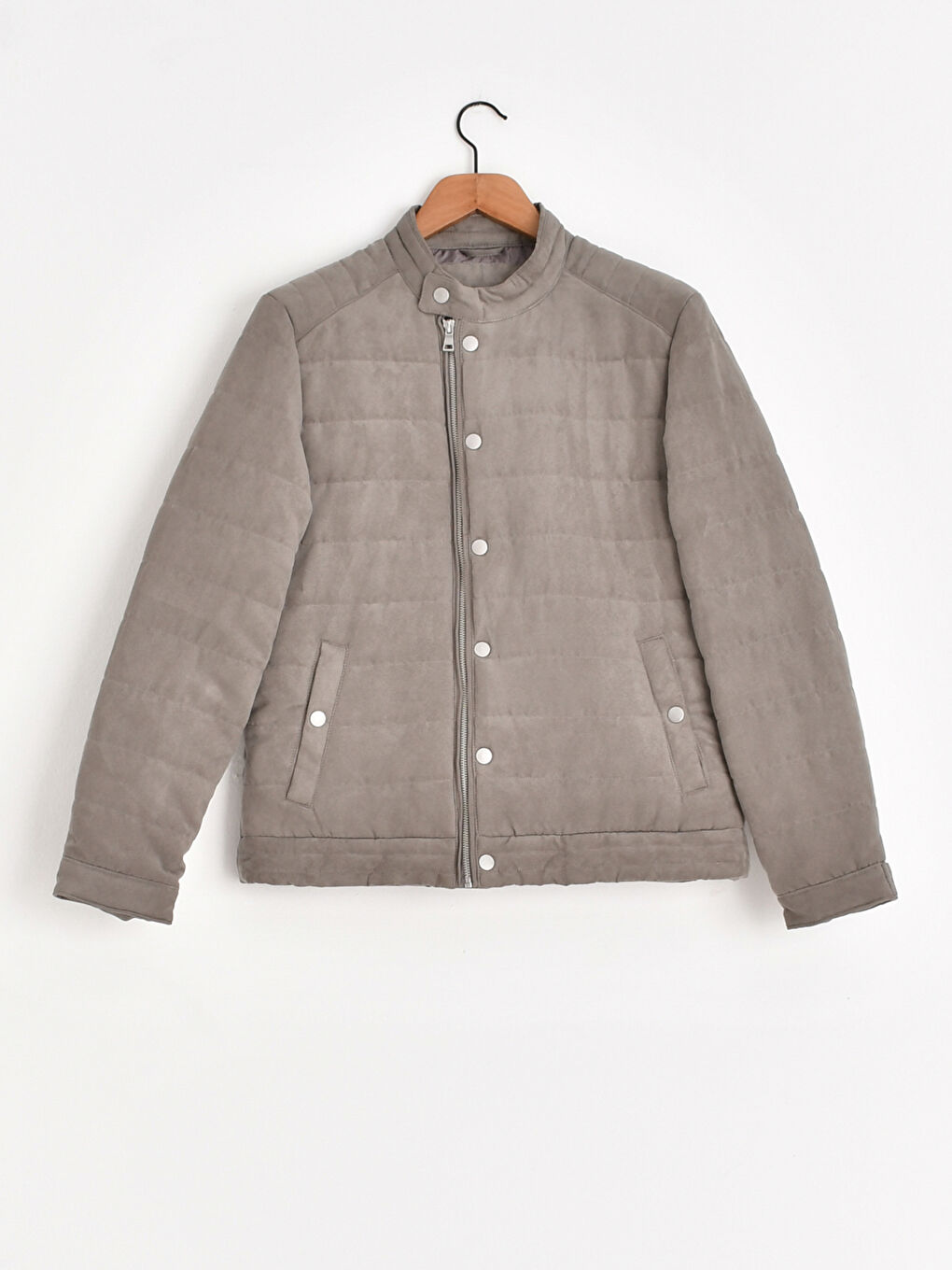 Түзу пішімді замша қысқа куртка