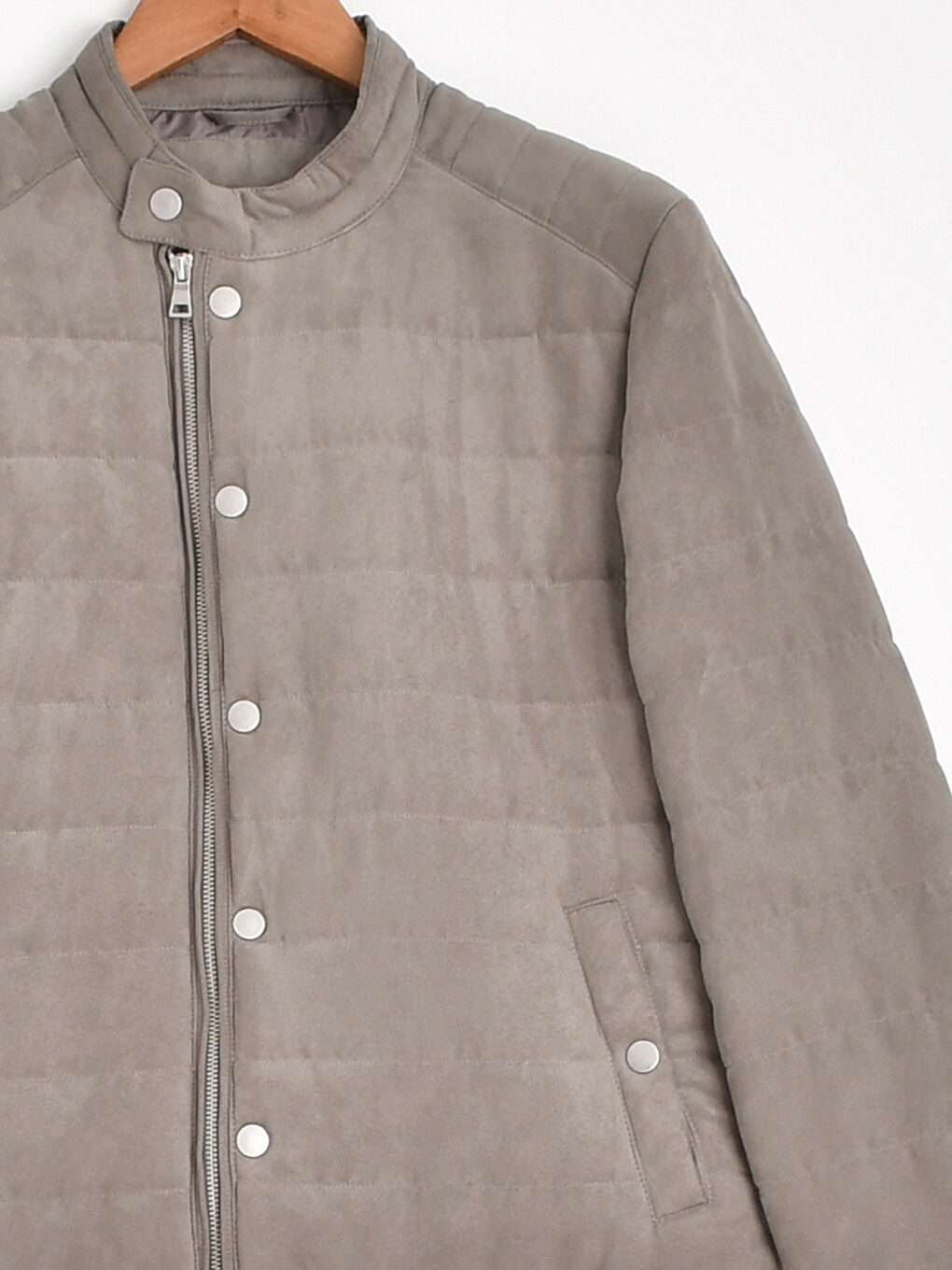 Түзу пішімді замша қысқа куртка-2