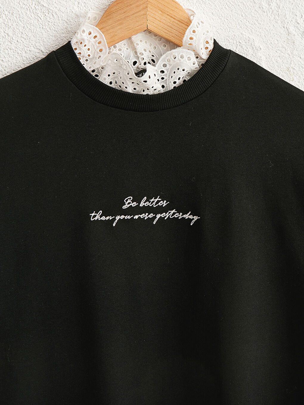 Siyah Yazı Baskılı Kadın Sweatshirt Tunik-2