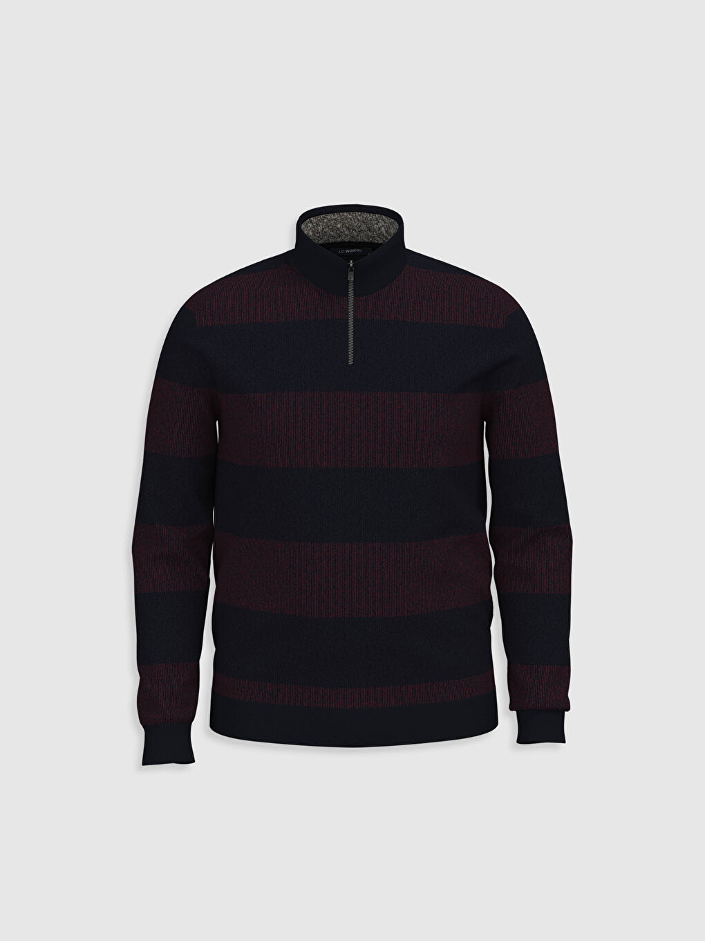 سويت شيرت مخطط بياقة قمع-1