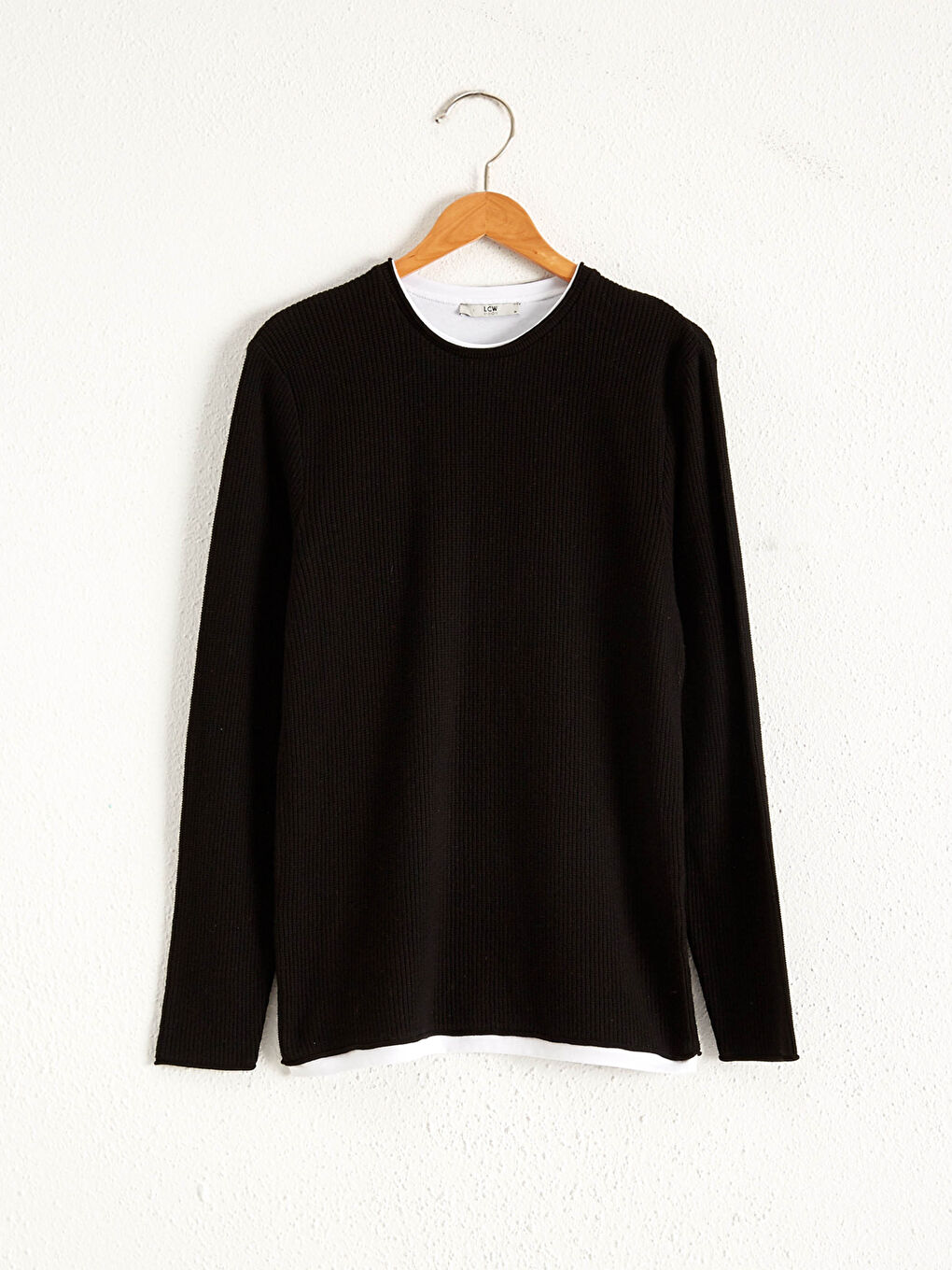 Дөңгелек жағалы жұқа трикотаж жемпір