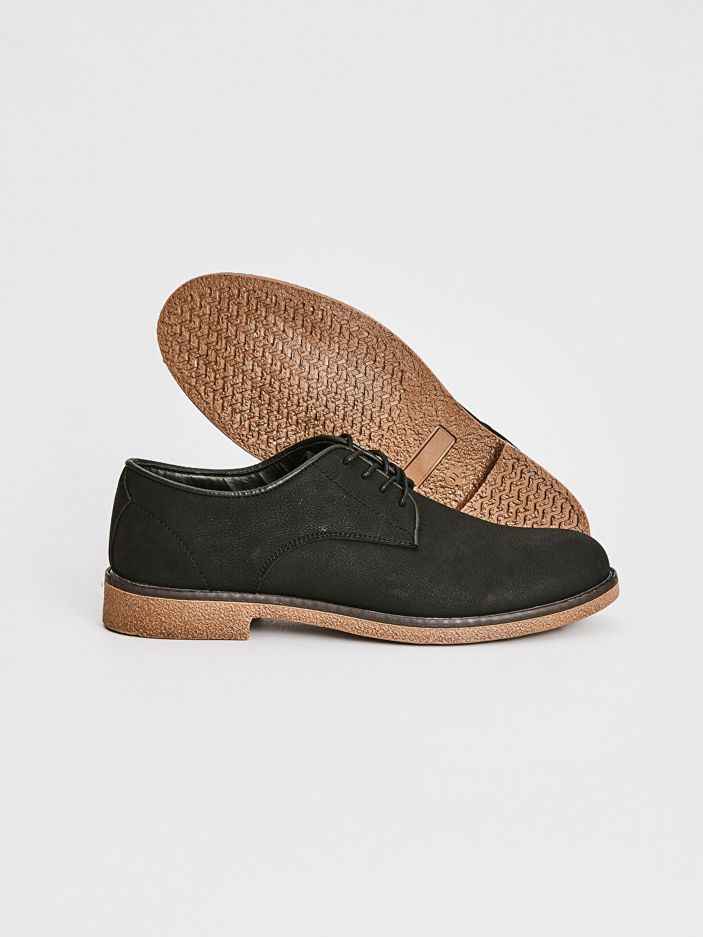 Siyah Erkek Süet Görünümlü Bağcıklı Ayakkabı-1