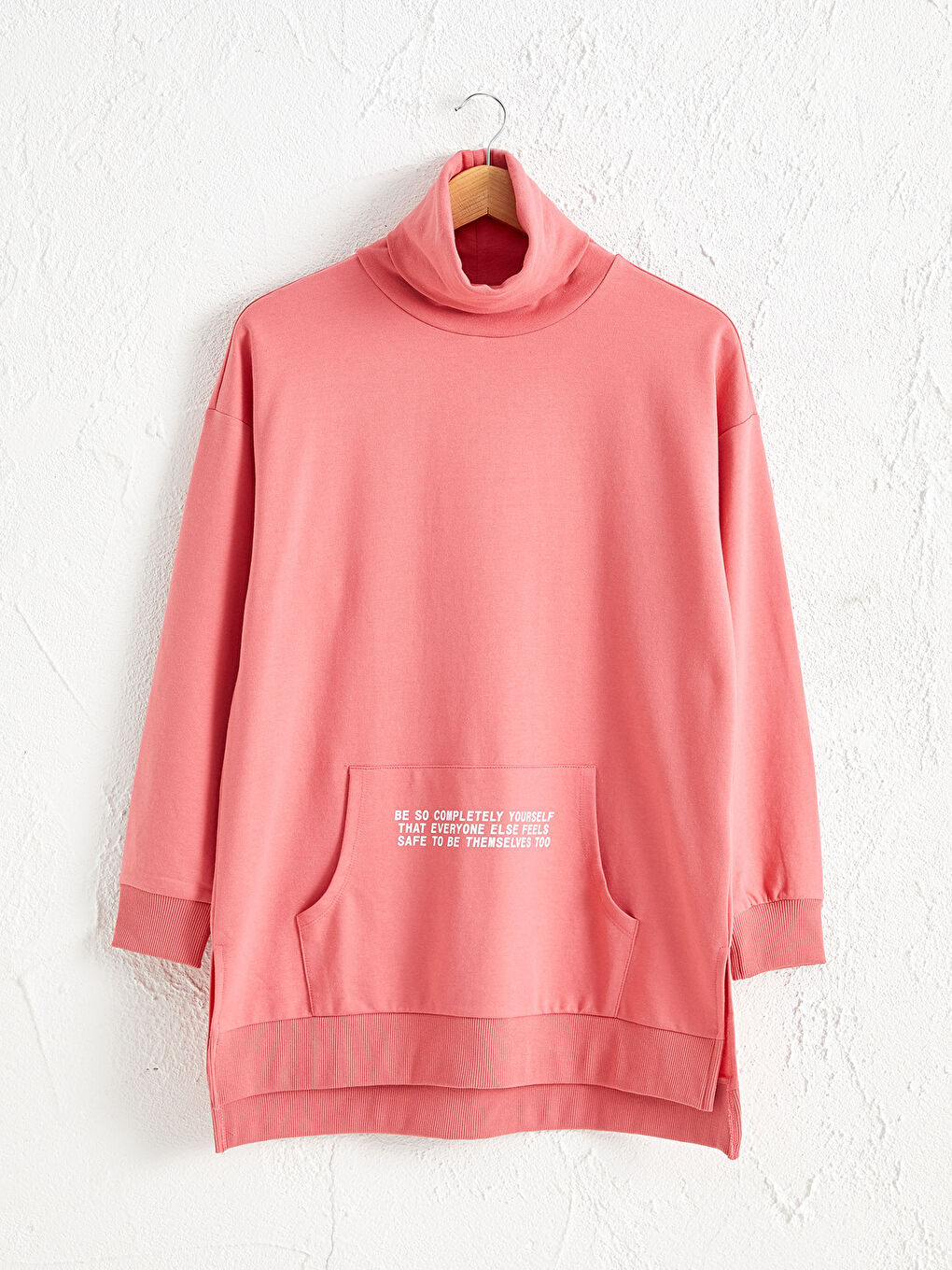 LCW Vision Sweatshirt mit Slogan-Print und Stehkragen -0WI028Z8-GVC