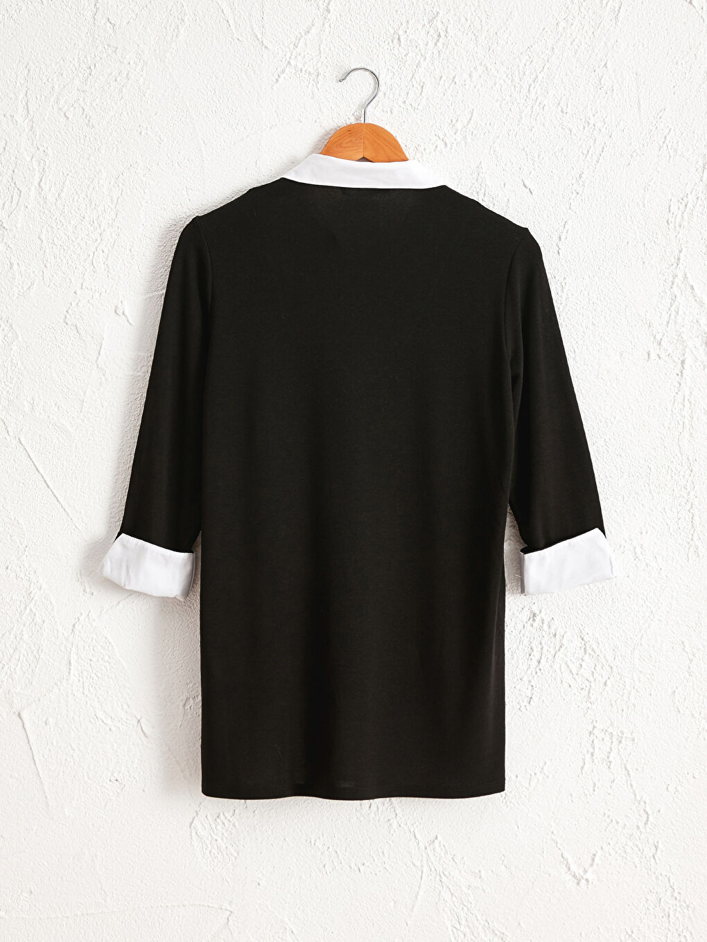 Shirt Collar Color Block Women's T-Shirt-1