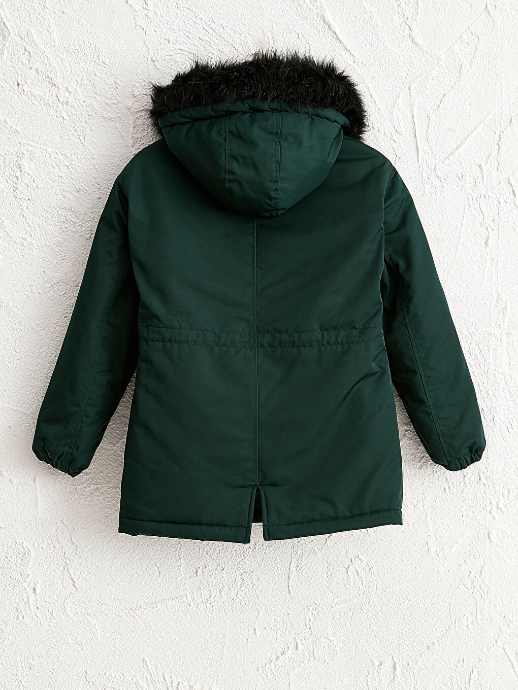 Yeşil Kapüşonlu Uzun Kollu Kadın Mont-8