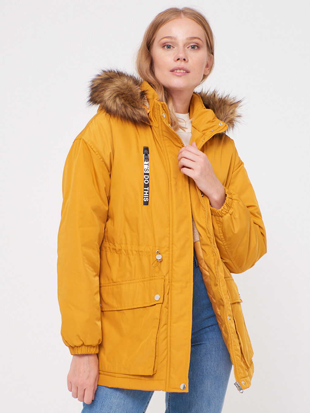 بالطو كم طويل بكابوش للسيدات-1