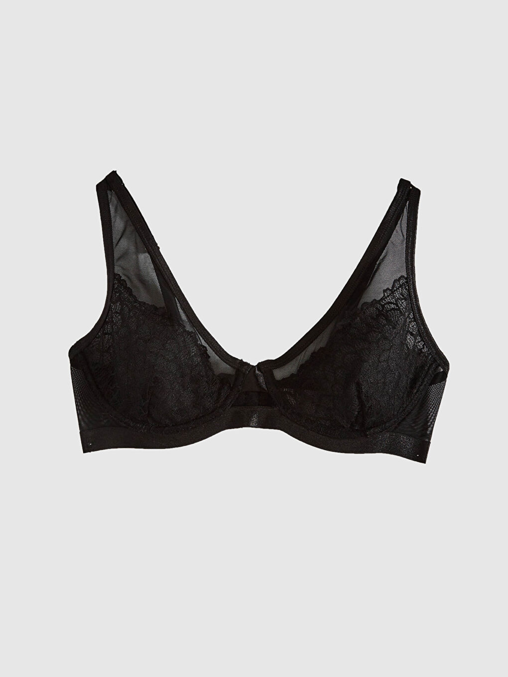 Siyah Saten Dantelli Balenli Fantezi Sütyen