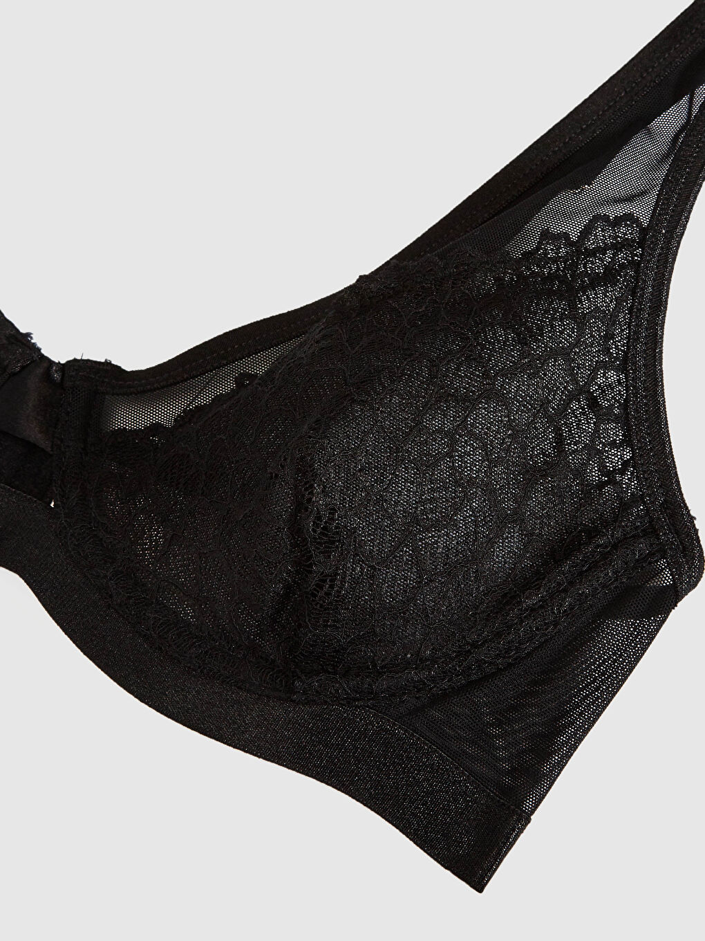 Siyah Saten Dantelli Balenli Fantezi Sütyen-1