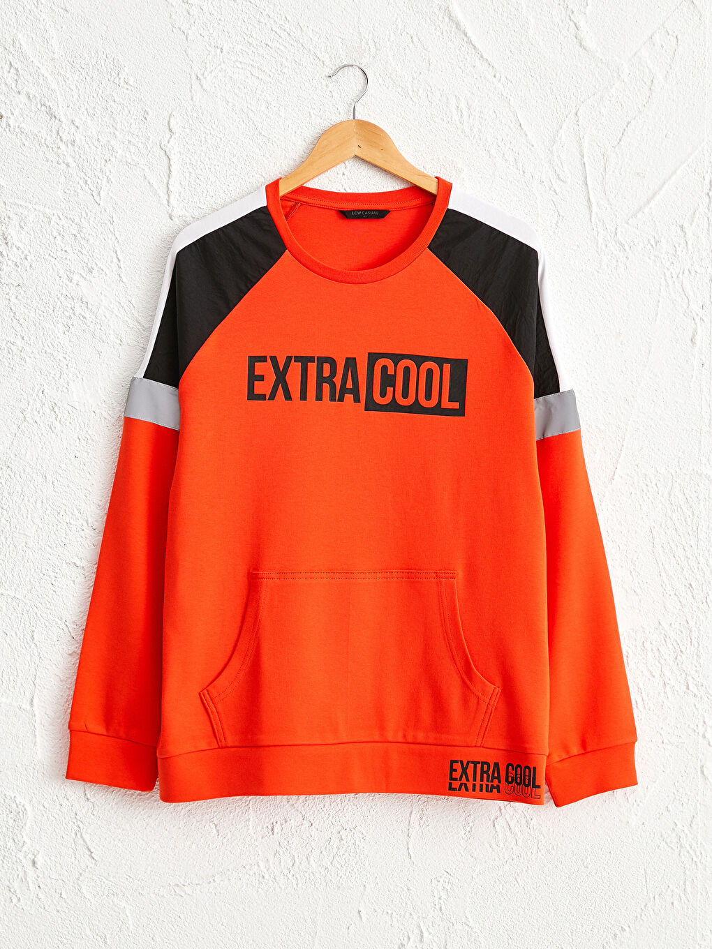 Turuncu Bisiklet Yaka Baskılı Sweatshirt Baba Oğul Kombini