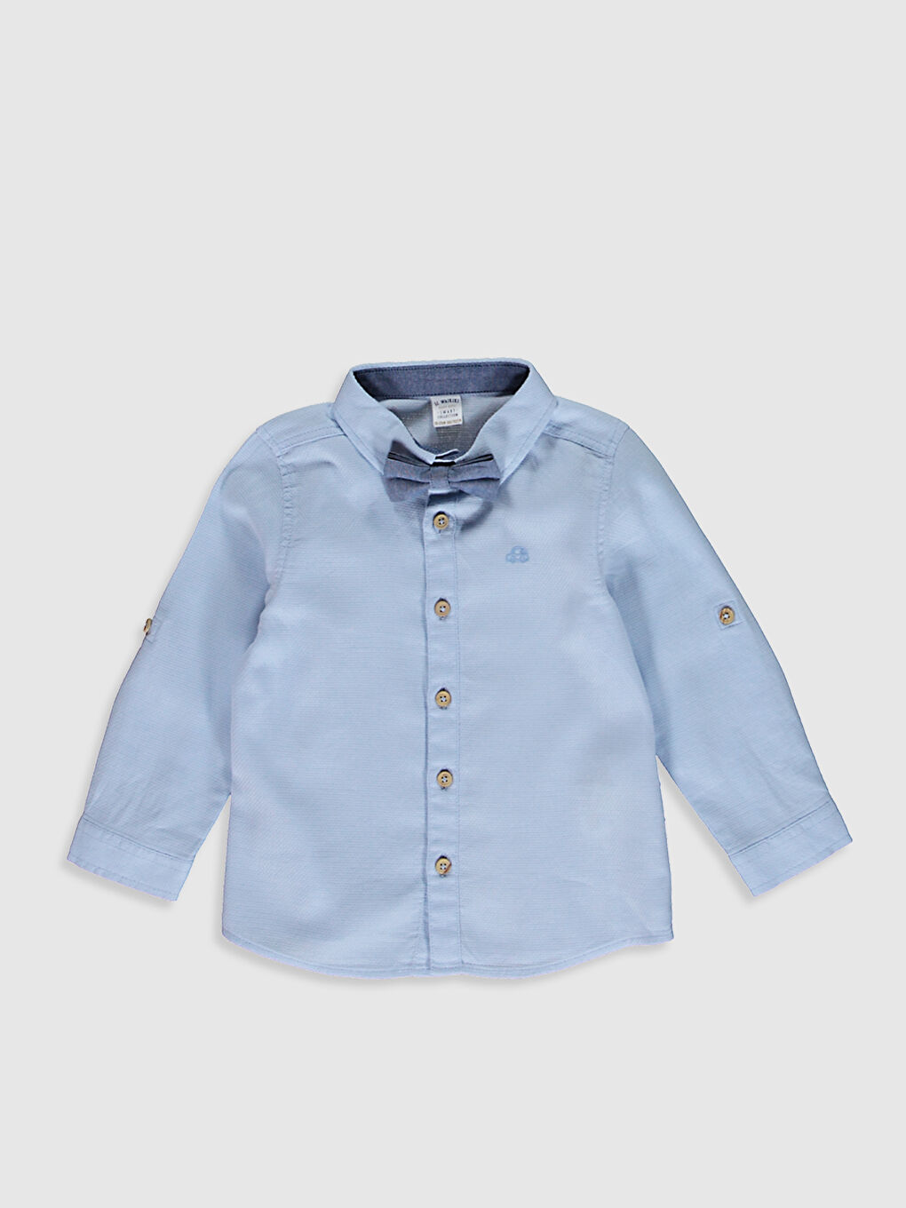 Mavi Erkek Bebek Gömlek ve Papyon
