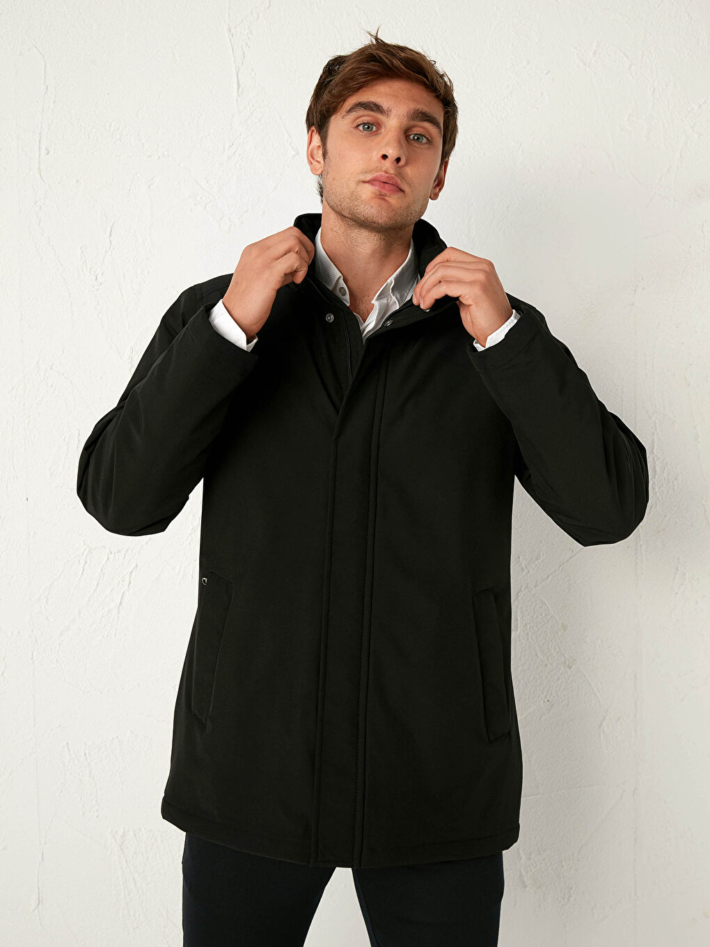 Standardmuster Vertikalkragen Dicke Herren-Windjacke-1