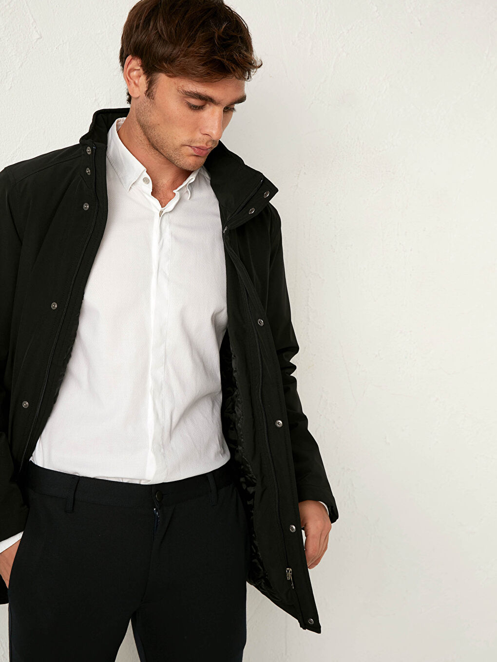 Standardmuster Vertikalkragen Dicke Herren-Windjacke-2