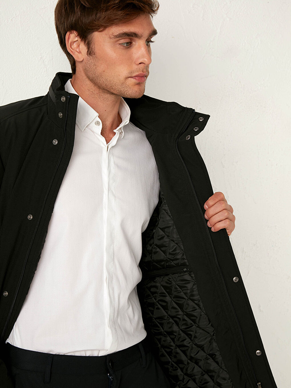 Standardmuster Vertikalkragen Dicke Herren-Windjacke-4