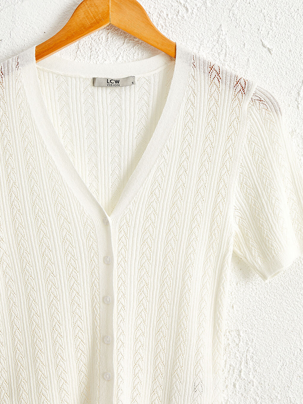 Self-Patterned Lightweight Tricot Cardigan-2