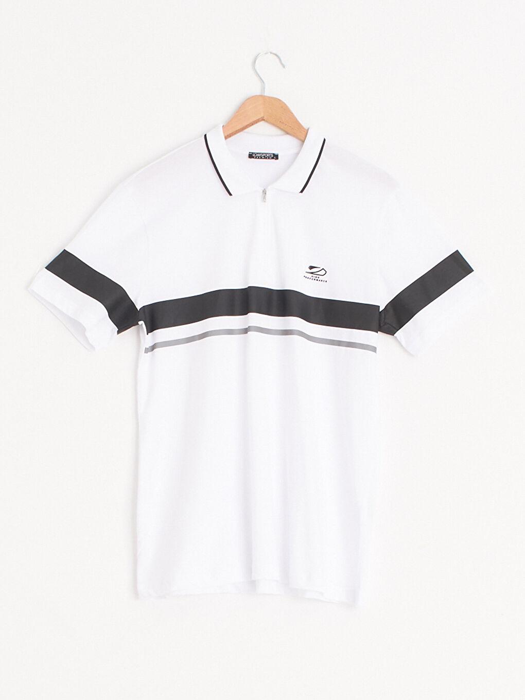 Beyaz Polo Yaka Kısa Kollu Penye Tişört