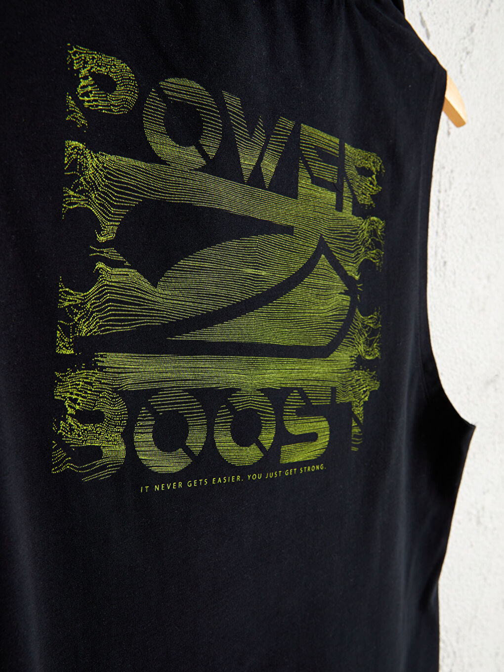 Siyah Standart Kalıp Kapüşonlu Erkek Kolsuz Tişört-3