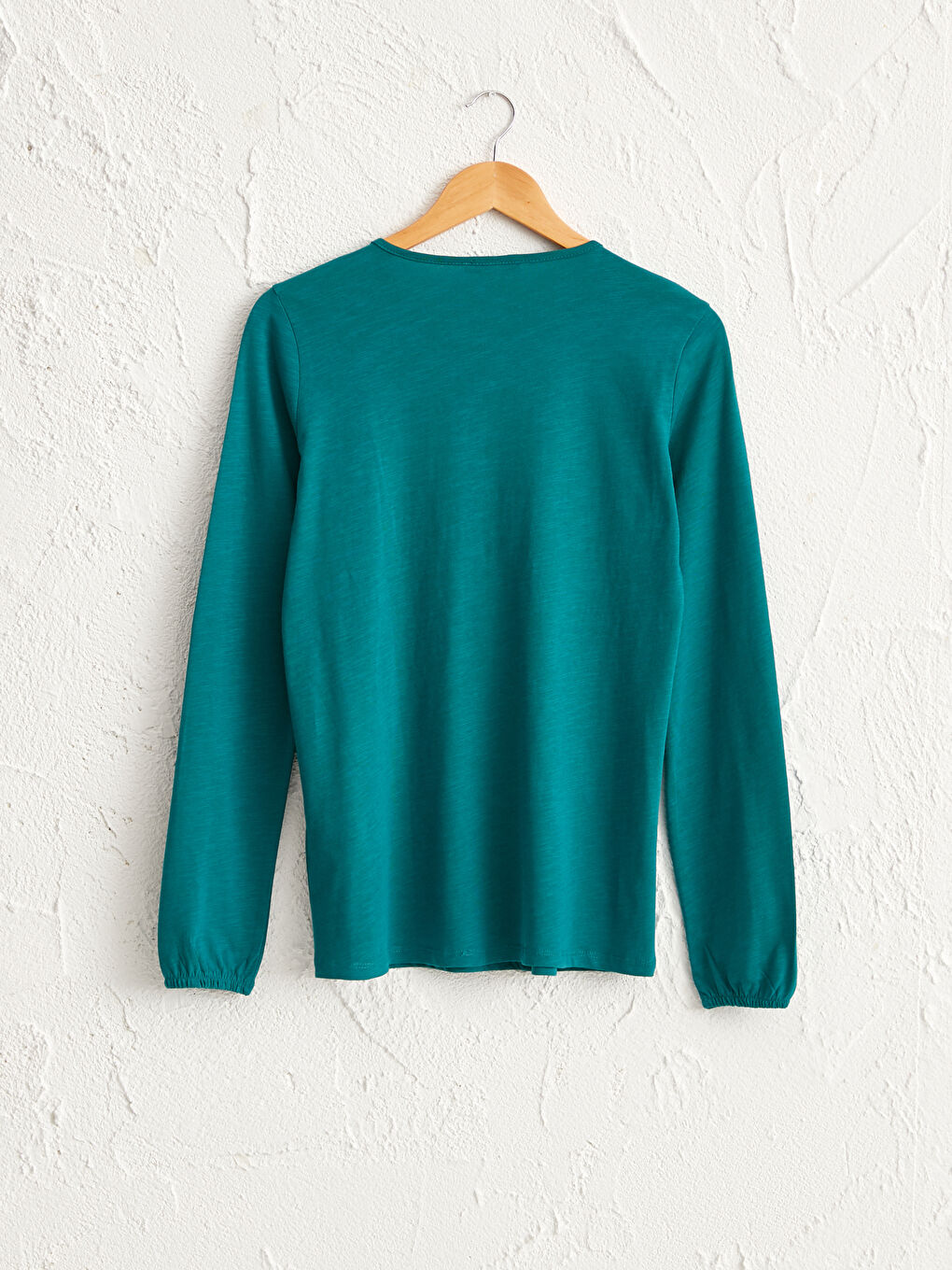 Lacy Collar Jean Cotton T-Shirt-1
