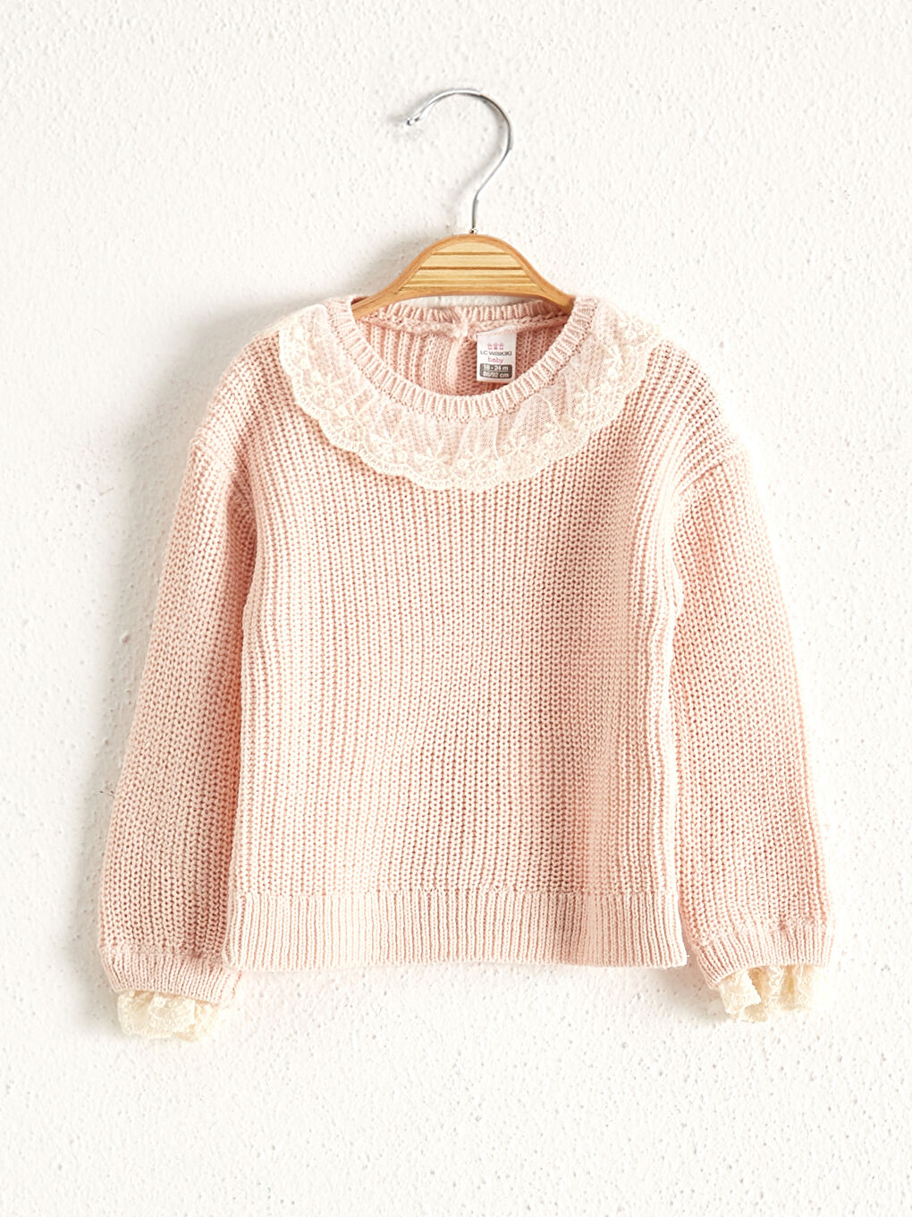 Ekru Kız Bebek Triko Kazak