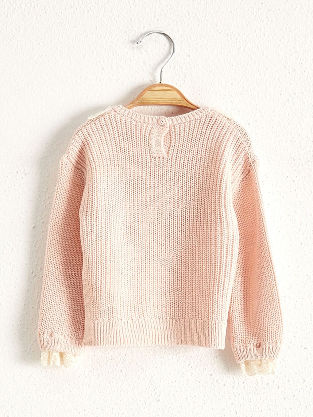 Ekru Kız Bebek Triko Kazak-1