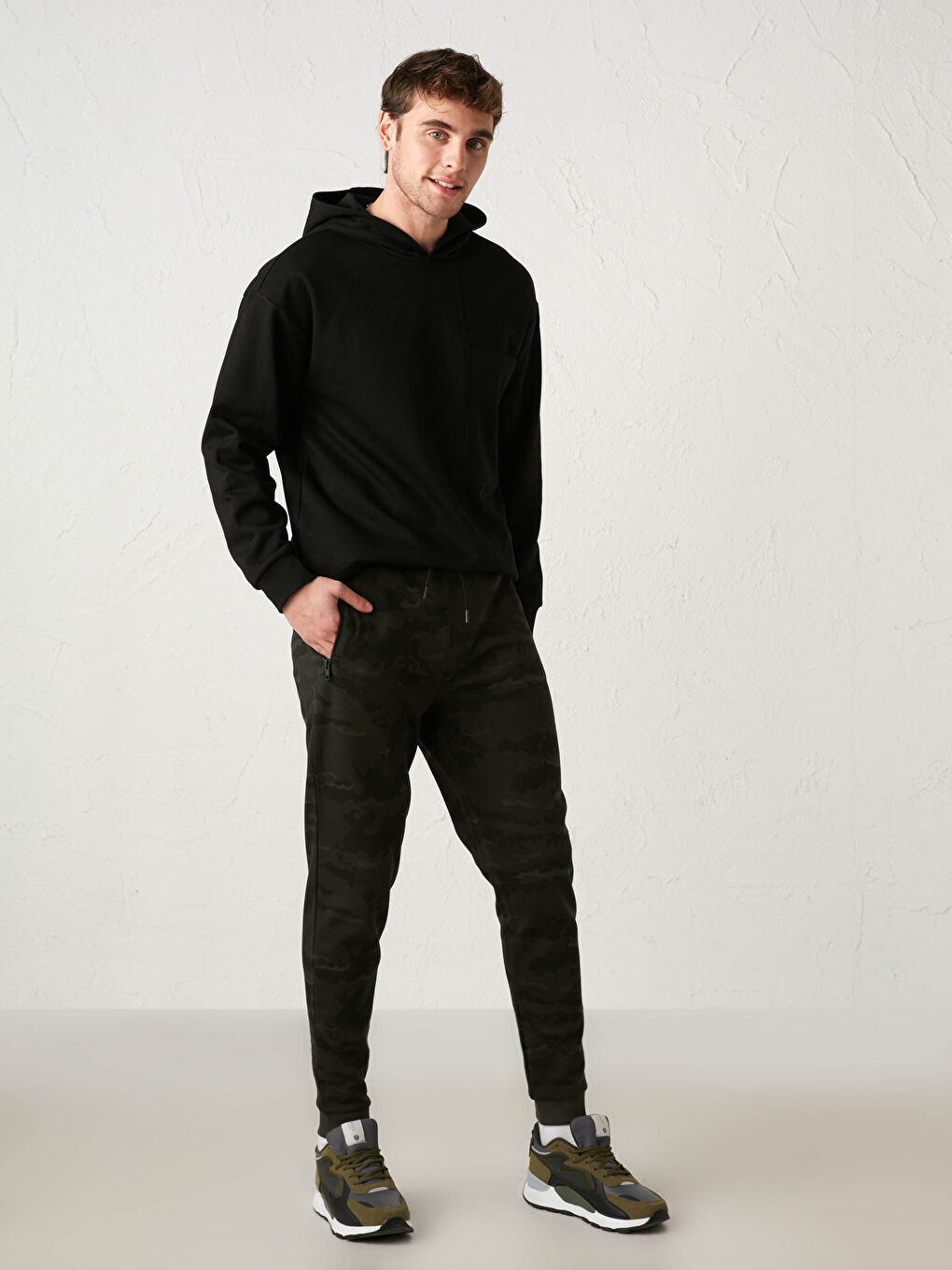 Slim Fit Camo-Figured Jogger Sweatpants-2