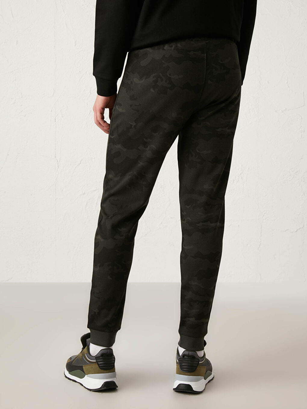 Slim Fit Camo-Figured Jogger Sweatpants-3