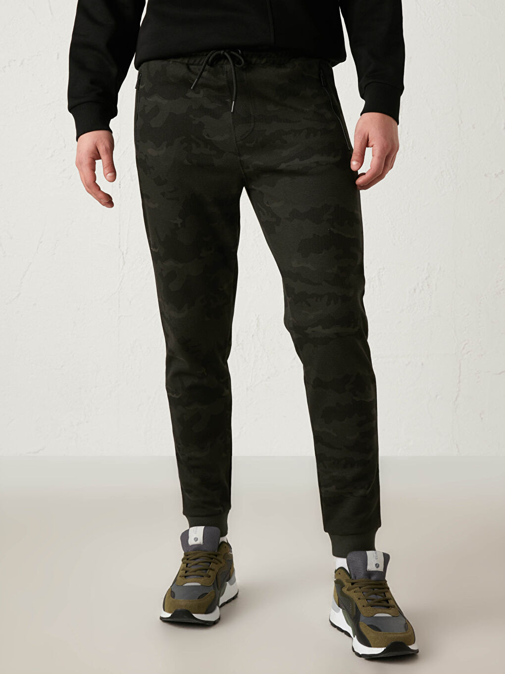 Slim Fit Camo-Figured Jogger Sweatpants-4
