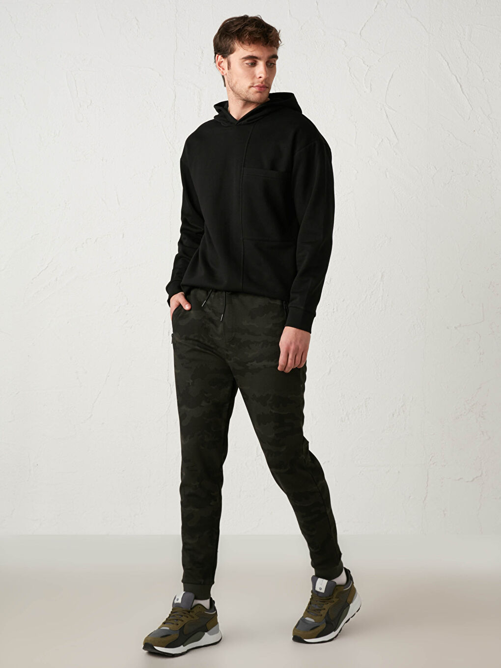 Slim Fit Camo-Figured Jogger Sweatpants-1