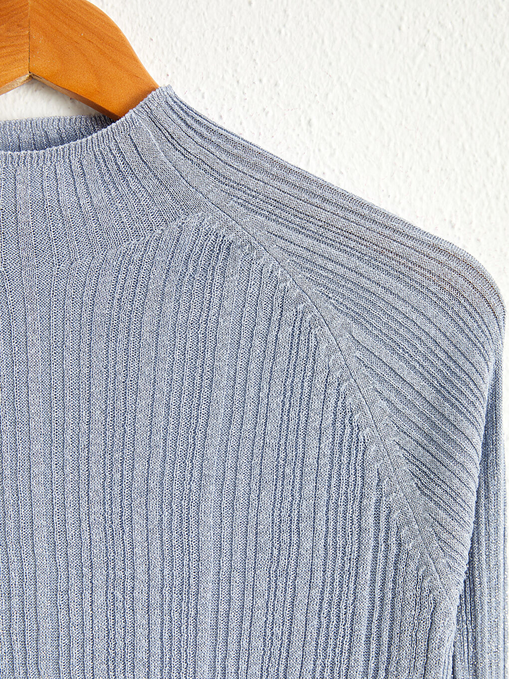 биік жағалы жұқа трикотаж жемпір-3