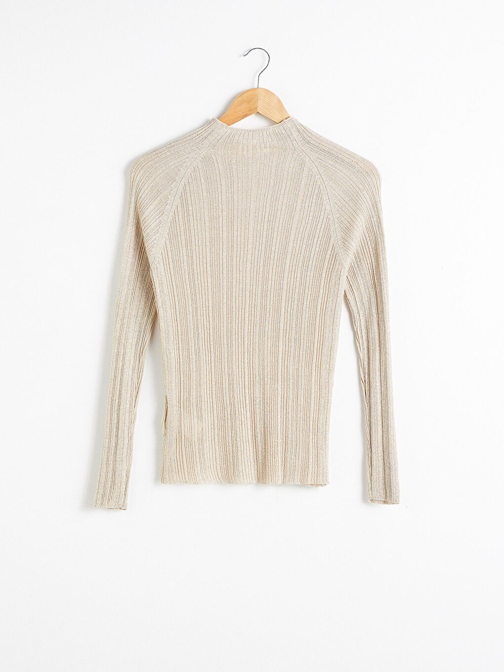 Bej Balıkçı Yaka İnce Triko Kazak-6